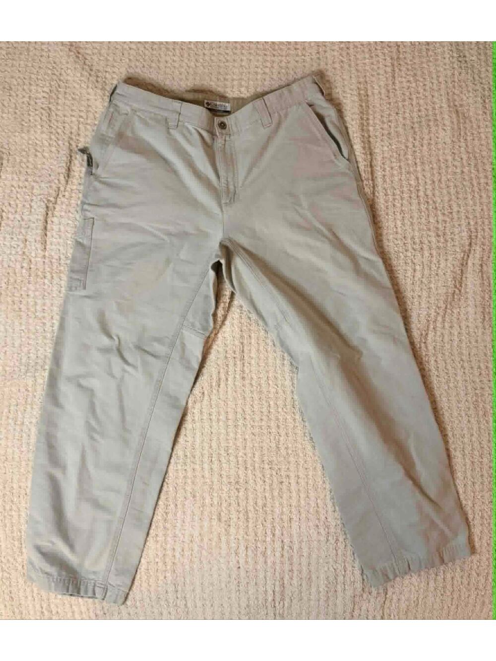 Columbia Cargo Pants Mens 36x40 Khaki Outdoor Hiking Utility Casual Beige